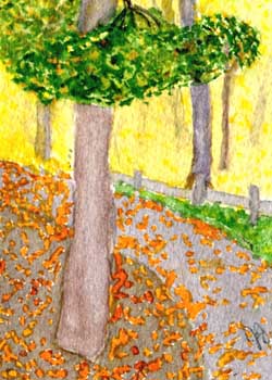 Golden Leaves Jean Johnson Madison WI watercolor